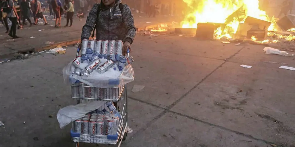 Violence has flared across Chile