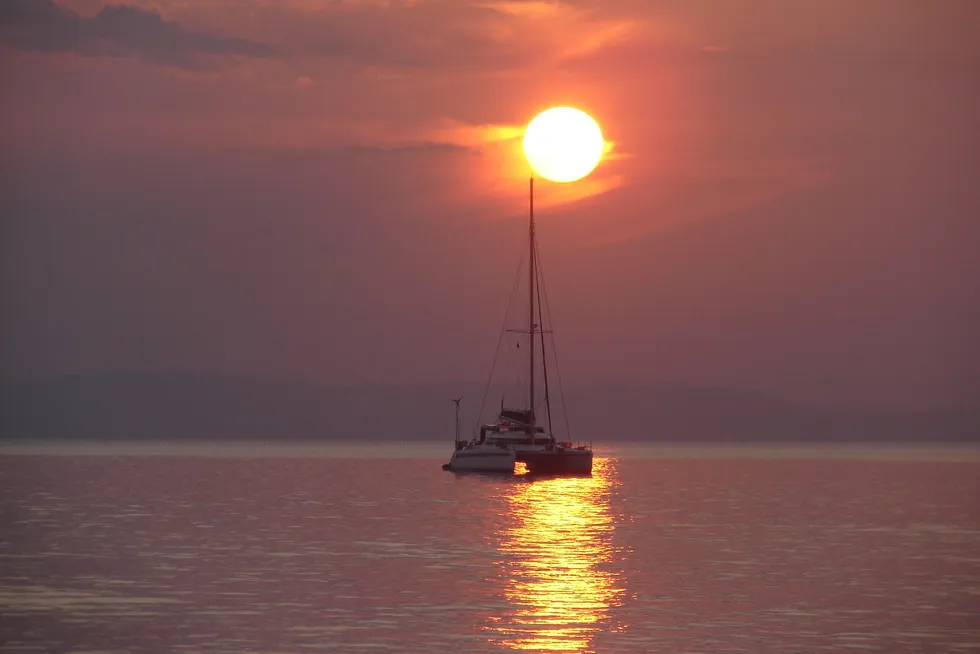 Sunset over the Andaman Sea.
