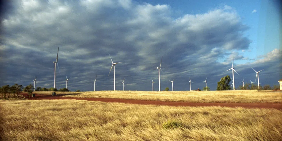 Wind farm with AccionaWindpower turbines in the US