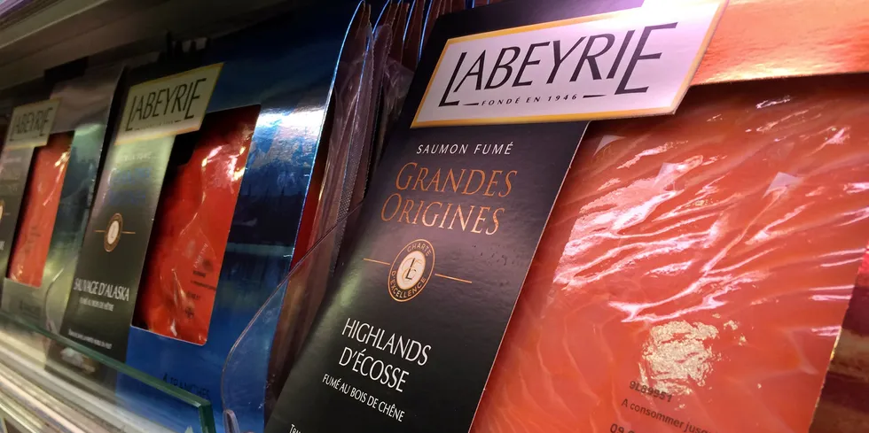 Labeyrie's smoked salmon on a retail shelf in France. The company now wants to take its products much further afield.