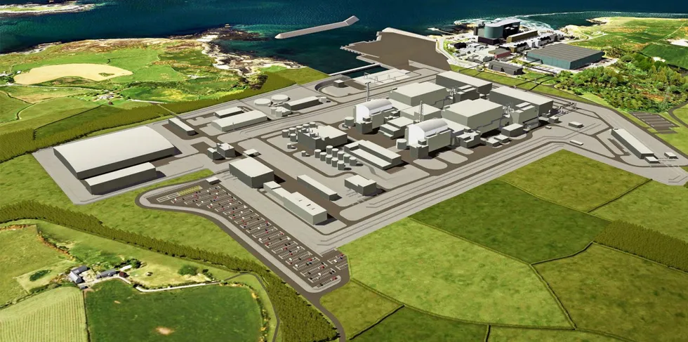 Rendering of previous plans for the Wylfa nuclear plant.