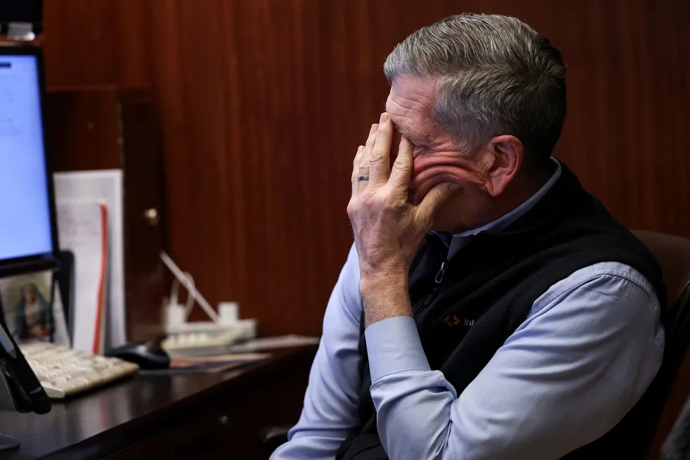 A trader works during the closing bell on the floor at the New York Stock Exchange on Thursday.
