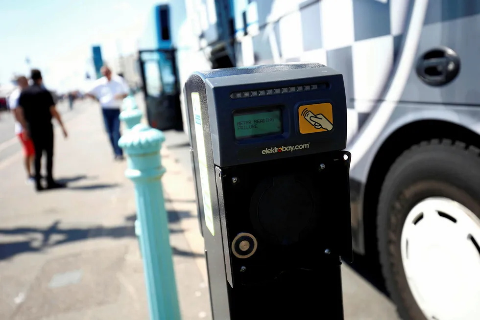 Powering up: a vehicle is parked next to a Chargemaster charging point