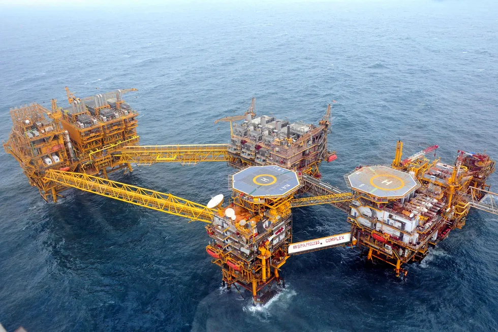 Front runner: an ONGC platform complex off India's west coast.