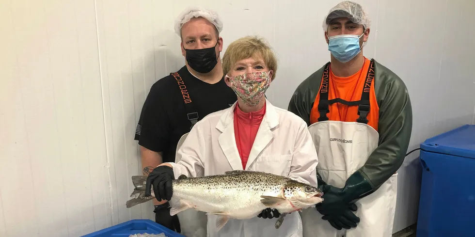 AquaBounty CEO Sylvia Wulf said her company's RAS production expertise is transferable to other species such as shrimp and tilapia.