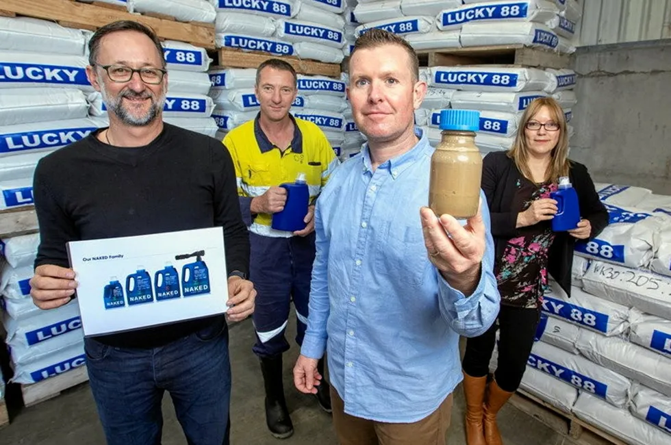 Sealord Business Development & Sustainability General Manager Stu Yorston with the team behind the company's new fertilizer.