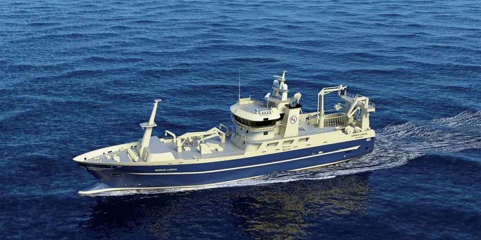 Gunnar Langva, a new purse seiner/pelagic trawler, is currently under construction in Norway.