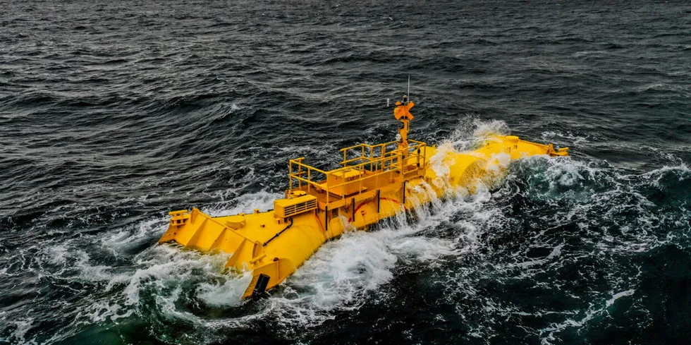 The Blue X wave energy converter goes through its paces, providing power to subsea equipment on a demo project in Scotland