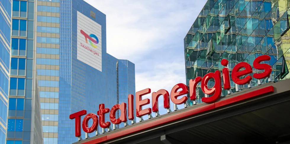 Headquarters of the TotalEnergies in business district of Paris La Defense