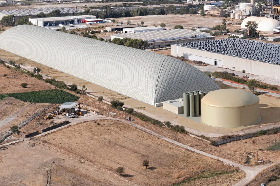 A rendering of the 20MW/200MWh facility, which will be able to supply energy for ten straight hours.