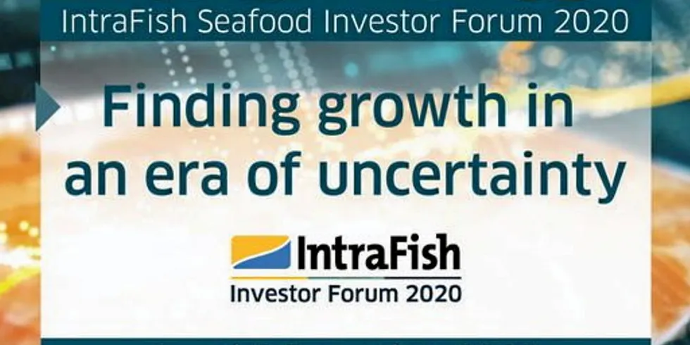The Seafood Investor Forum 2020 will be held on Dec. 1-2.