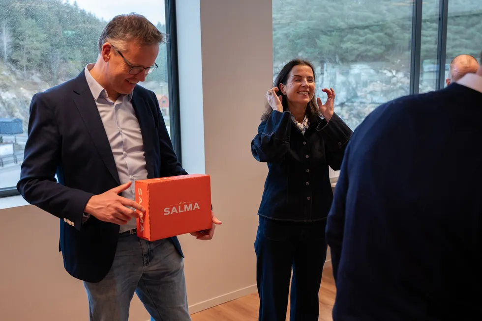 Insula Norway, CEO Sigvald Rist and CEO of Bremnes Seashore, Linda Litlekalsoy Aase.