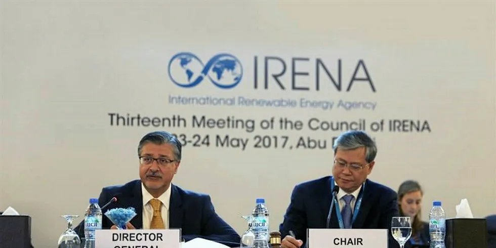 IRENA director-general Adnan Amin (left). Pic: IRENA
