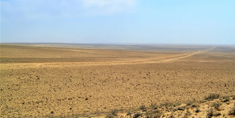 Vast steppe areas in western Kazakh region of Mangystau