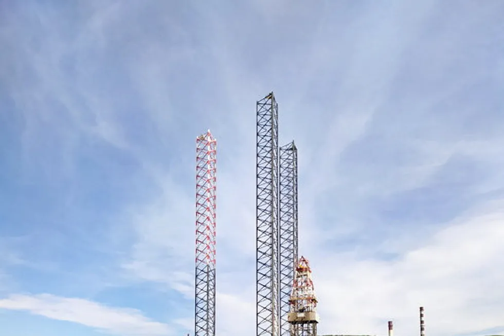Arctic assignments: the Saipem-operated jack-up Perro Negro 8 in the Russian port of Murmansk earlier in 2021