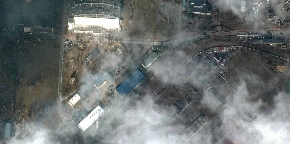 Satellite imagery of the Russian invasion of Ukraine. Enercon said the link-cut coincided with hostilities beginning.