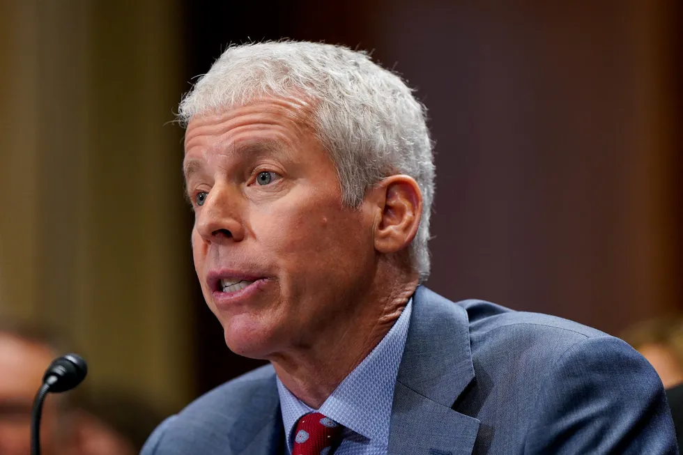 Chris Wright, US President Donald Trump’s nominee to be secretary of energy, testifies during a Senate Energy and Natural Resources Committee confirmation hearing on Capitol Hill in Washington, US, on 15 January 2025.