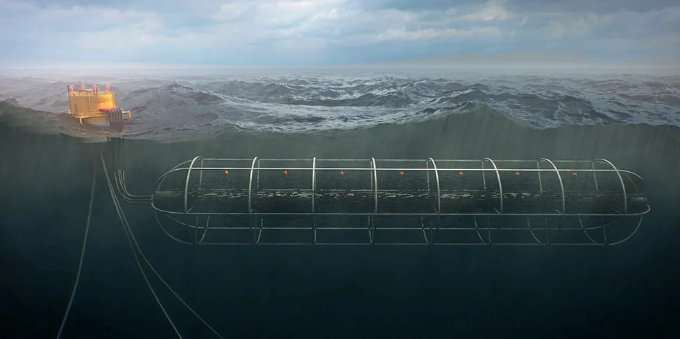 An illustration of Mowi's Beck Cage.
