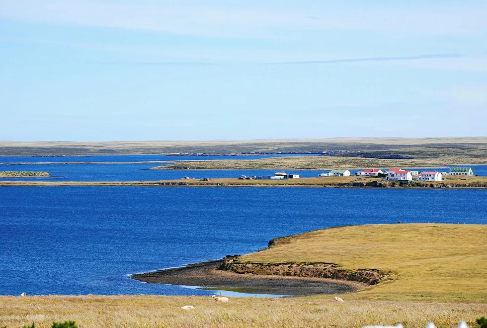 Island view: Sea Lion lies off the Falkland Islands in the South Atlantic