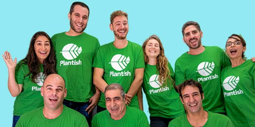 The team at startup plant-based seafood group Plantish has a simple aim: replace fish. CEO Ofek Ron is in the back row, second from left.