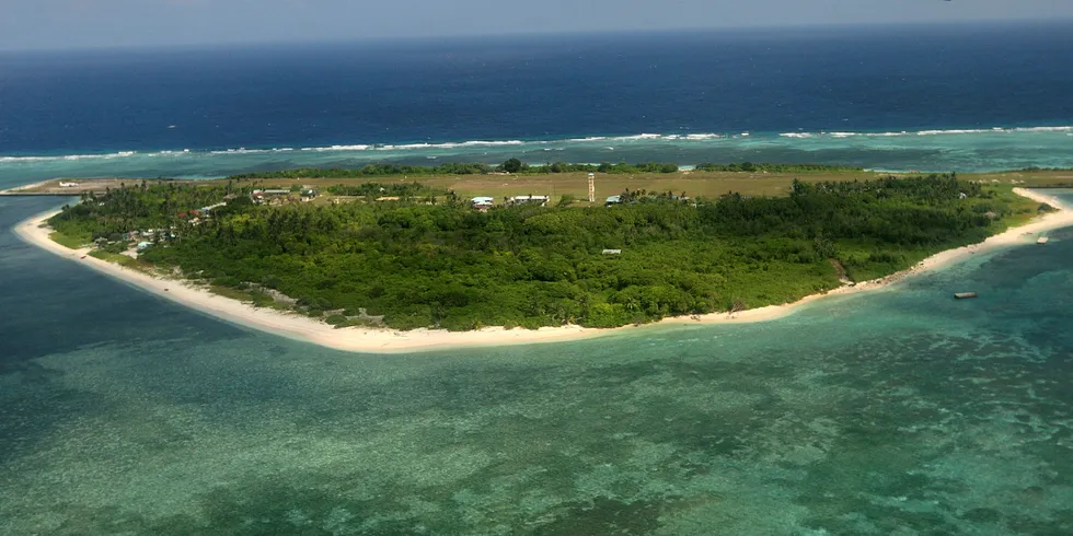 Pag-asa Island in the South China Sea located off the coast of western Philippines.
