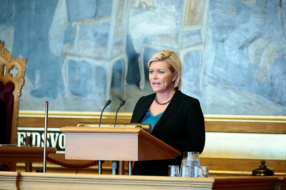 Norwegian Finance Minister Siv Jensen