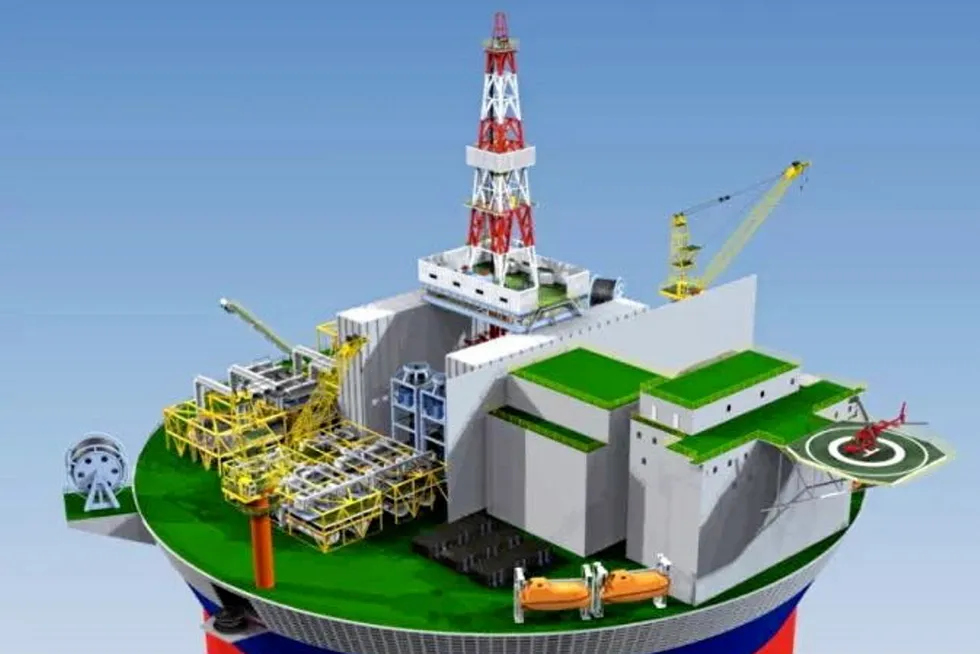 On the drawing board: an artist’s impression of China’s first cylindrical floating production, storage and offloading vessel