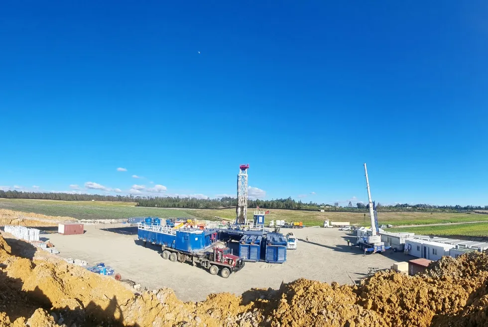 The rig being used by Chariot to drill the Dartois prospect onshore Morocco.