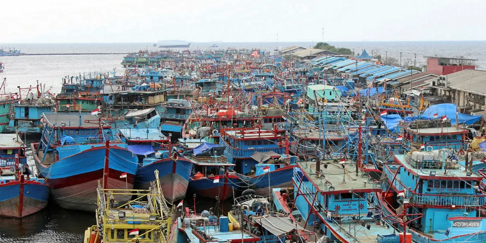 Fishing vessels in Jakarta, Indonesia