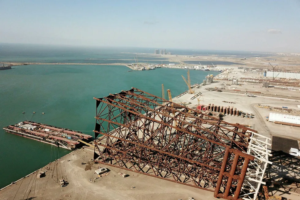 Nearing sailaway: the jacket for the Karabakh development in the Caspian Sea