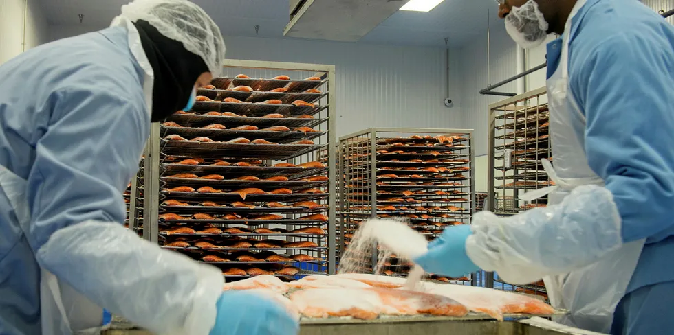 Farmed salmon spot prices continue to fall as coronavirus cases escalate.