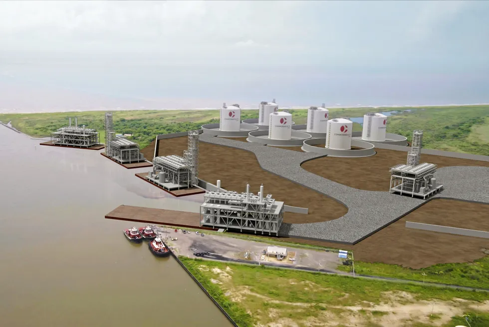 Schematic of Commonwealth LNG in Louisiana in the US.