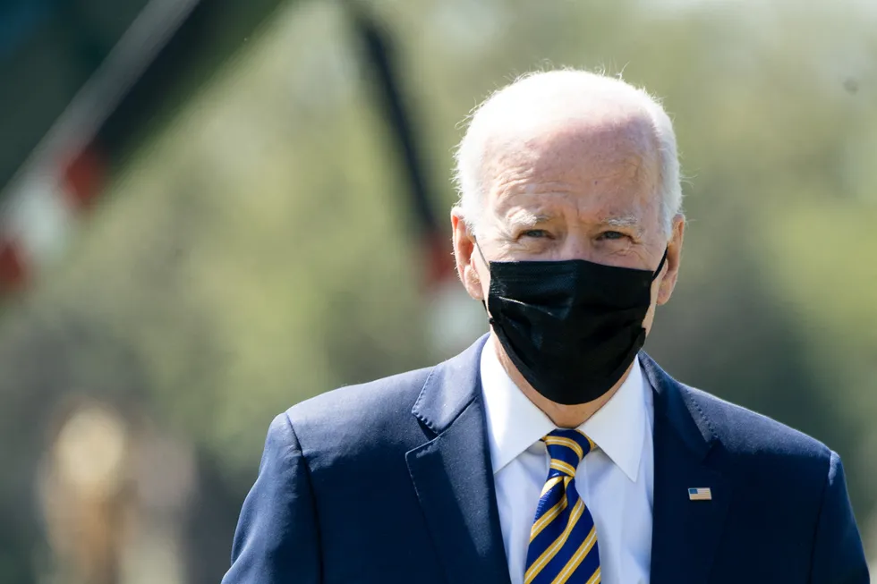 Finance deal: US President Joe Biden disembarks from Marine One upon arrival at the Ellipse near the White House in Washington DC this week