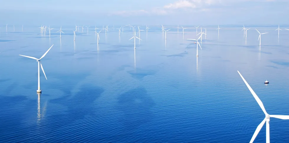 Rodsand 2 offshore wind farm in the Danish part of the Baltic Sea.