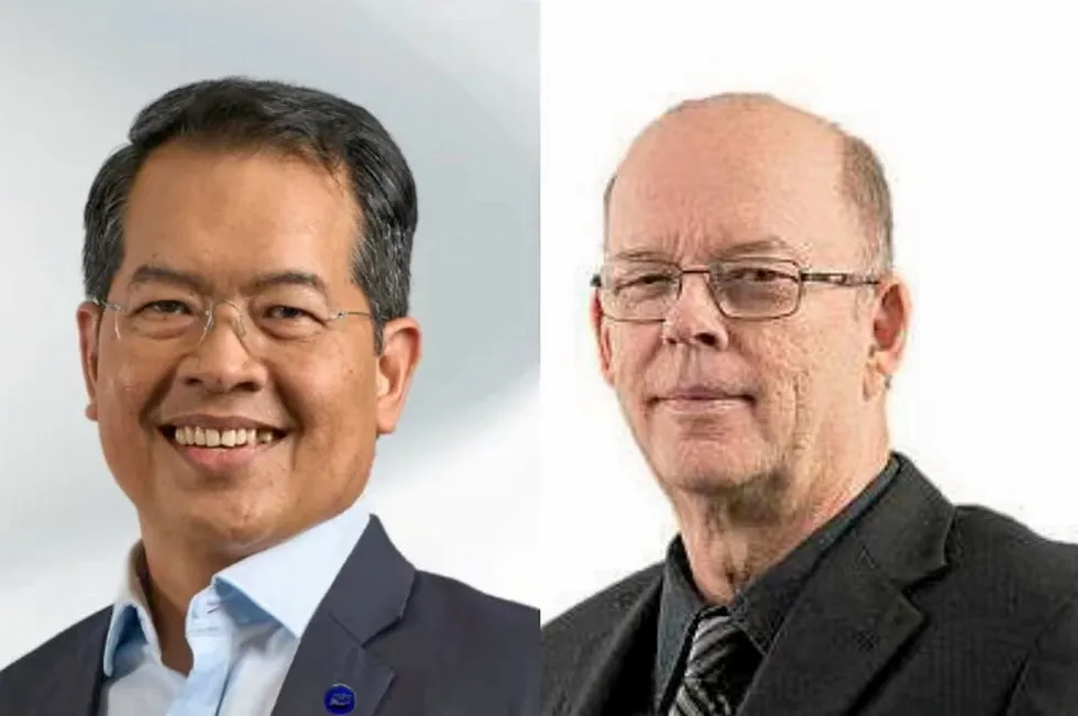 MISC chief executive, Zahid Osman, (left) and Bumi Armada chief executive, Gary Neal Christenson, (right).