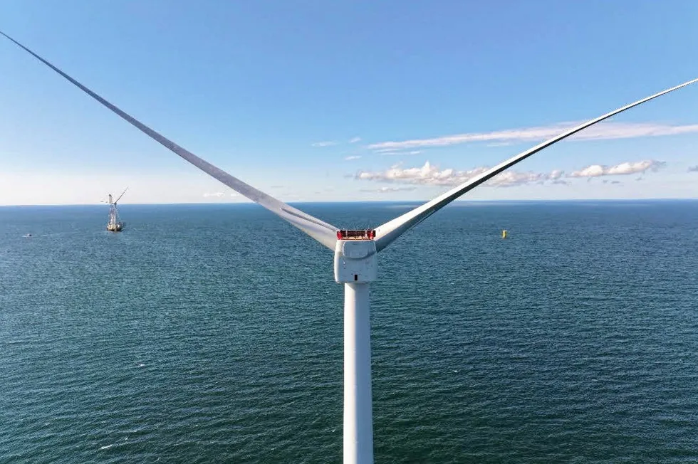 A turbine at Vineyard Wind.