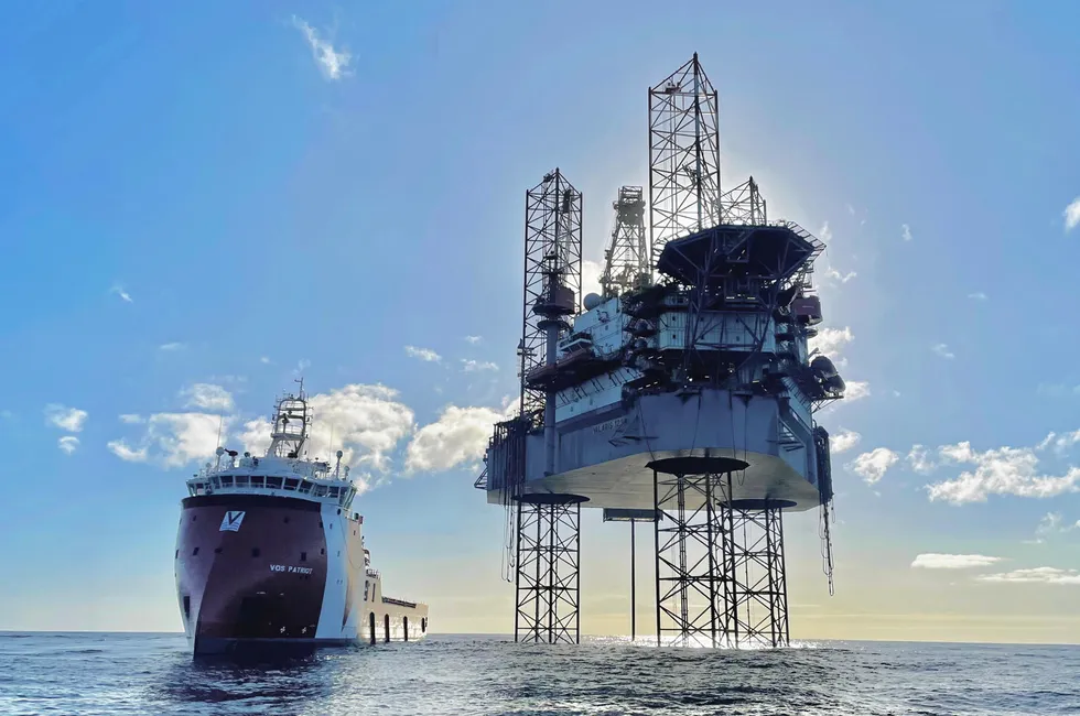 Recent UK exploration: the jack-up Valaris 121 working for Dana Petroleum