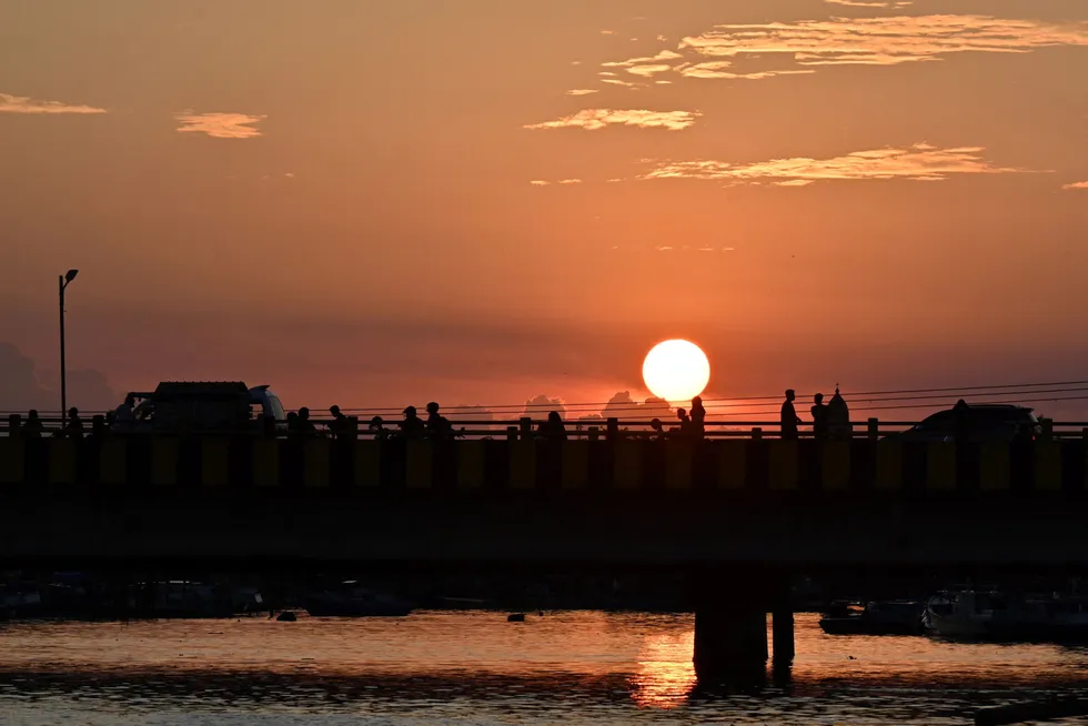 Sunset: in Balikpapan, East Kalimantan's oil town, in August 2022.