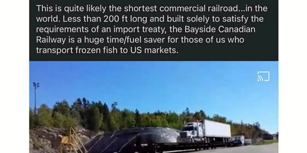 A screenshot used as evidence against Alaska seafood and shipping companies for alleged violations of the Jones Act.