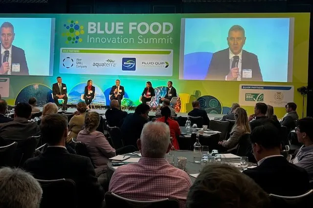Mowi's Chief Technology and Sustainability Officer Catarina Martins, Cermaq CEO Steven Rafferty, ASC CEO Chris Ninnes and Lorella de la Cruz Iglesias, Directorate General for Maritime Affairs and Fisheries at the EC discussed how seafood can positioning itself as a cornerstone of food security.