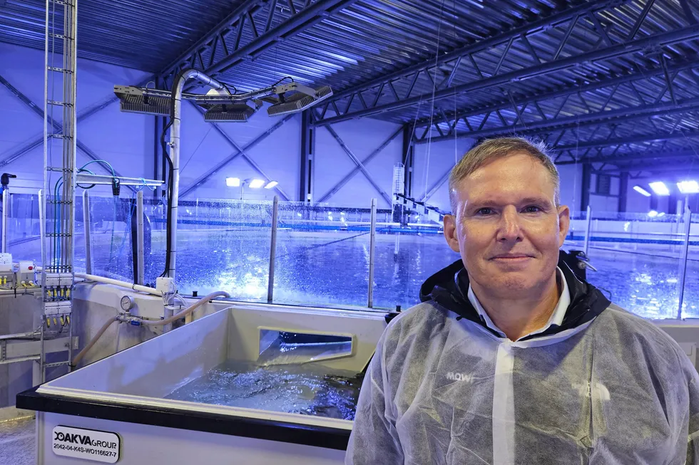 Mowi CEO Ivan Vindheim at the company's hatchery in Nordheim, west-central Norway.