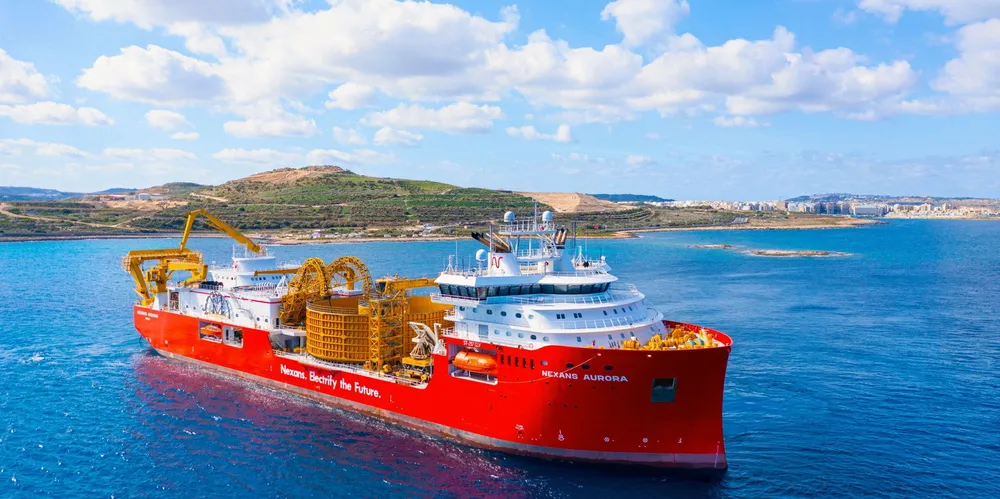 The cable layer Nexans Aurora was hired to repair damage to the power cable caused by the Chem P.