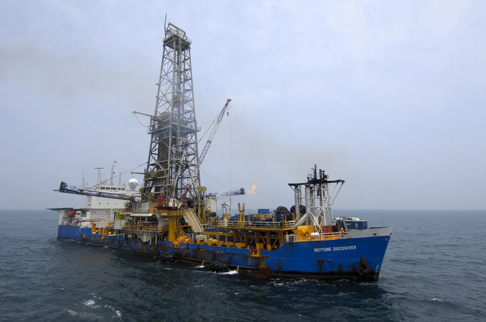 Drilling effort: drillship PetroSaudi Discoverer, formerly named Neptune Discoverer