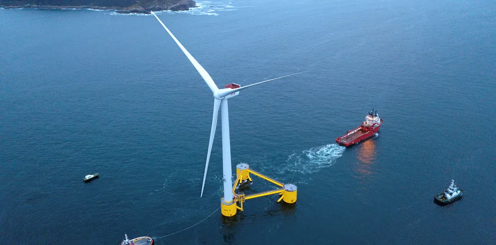 WindFloat Atlantic is towed out for its flagship deployment off Portugal.