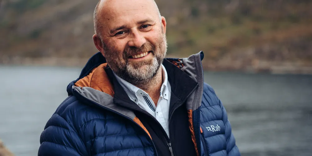Gigante Salmon's CEO Helge E.W. Albertsen. The company is on track with its plans despite recent design changes to the pools.