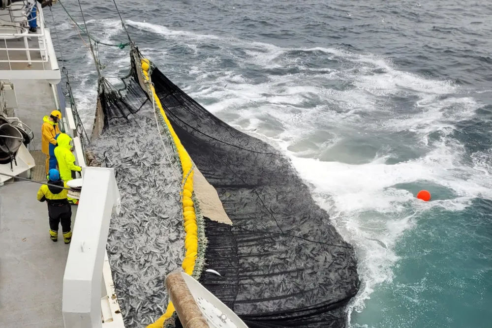Det foregår et eventyrlig makrellfiske i Norskehavet for tiden. Her er «Rødholmen» fra Ytterstad Fiskeriselskap med en solid fangst.