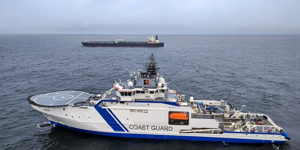 The Eagle S and Finnish Coast Guard vessel.