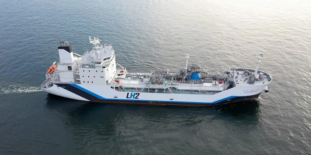 The liquefied hydrogen carrier Suiso Frontier made its maiden voyage last year.