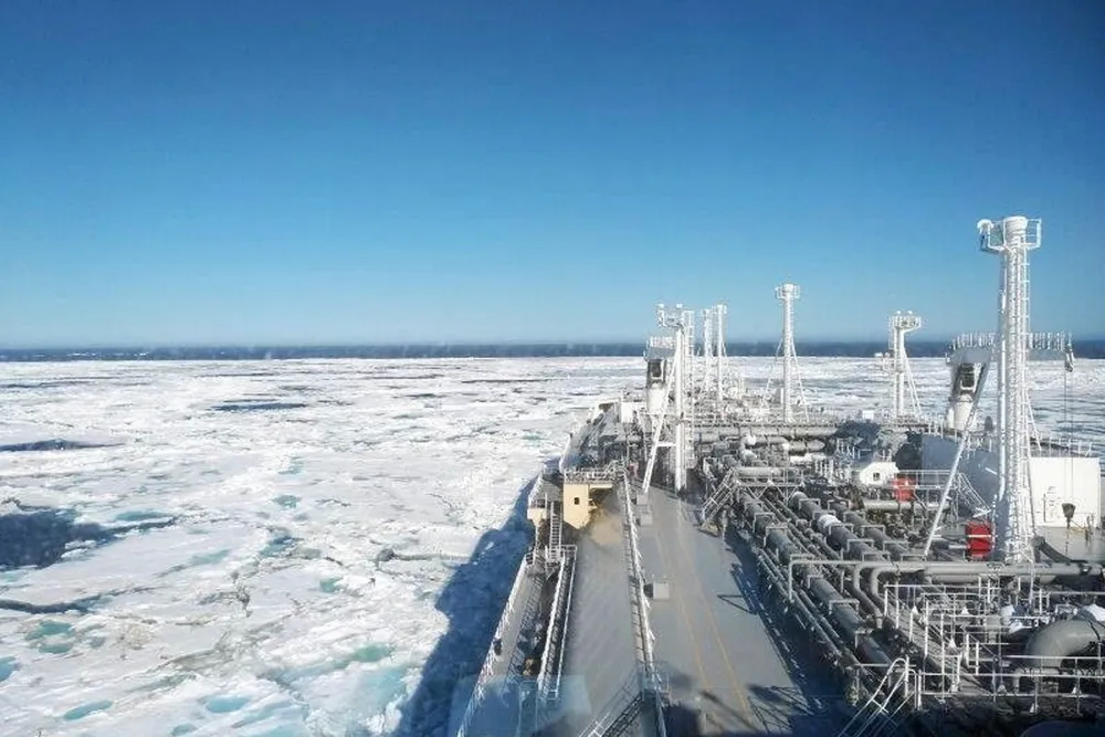 Russia uses lower ice-class ships, unlike the Arc7 vessel pictured, to export LNG cargoes through the Northern Sea Route during the summer sailing period.