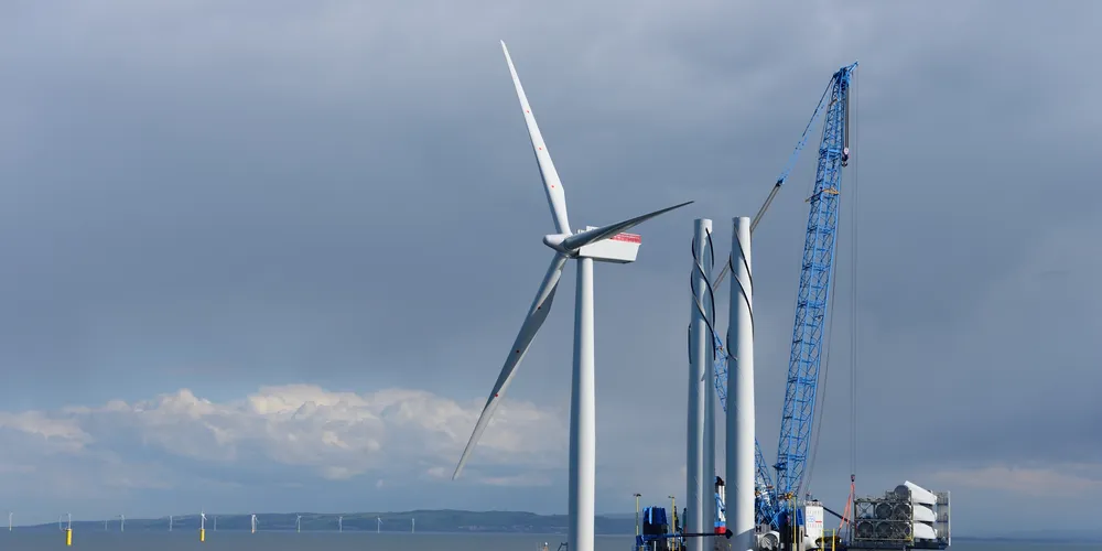 The first turbine goes in at Gwynt y Mor